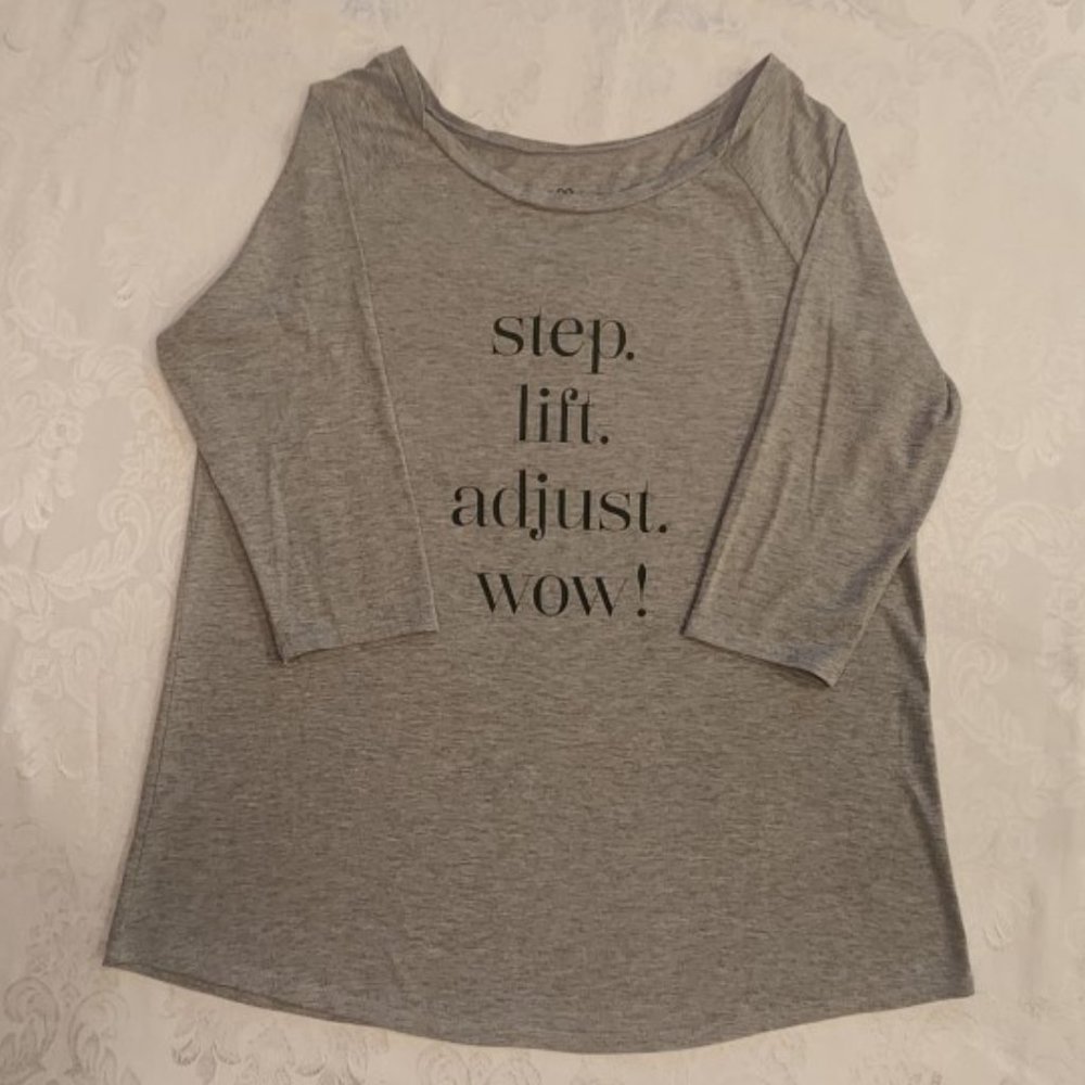 Ruby Ribbon step. lift. adjust. wow! Shirt